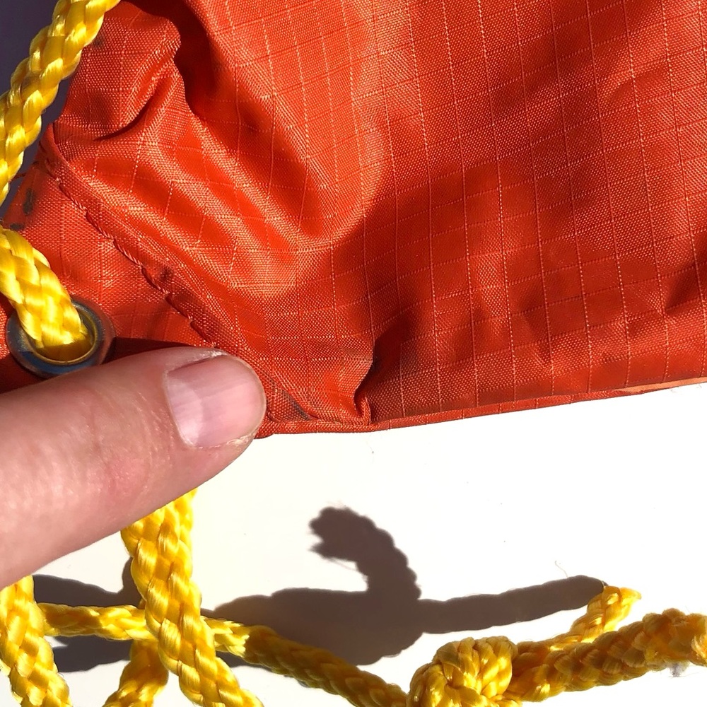 Draw String Backpack Orange And Yellow - Picture 10 of 14
